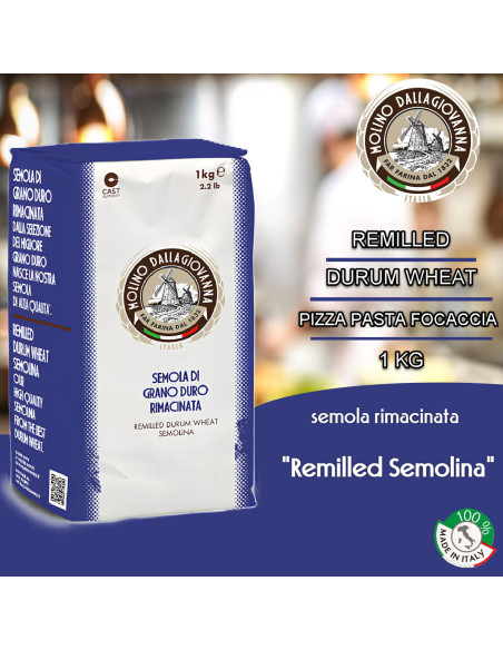 Molino Dallagiovanna SEMOLA remilled durum wheat semolina flour 1 kg.