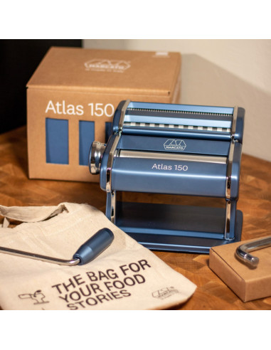 MARCATO Atlas สีฟ้า เครื่องรีดแป้งและตัดเส้นพาสต้า รุ่น AT-150-BLU