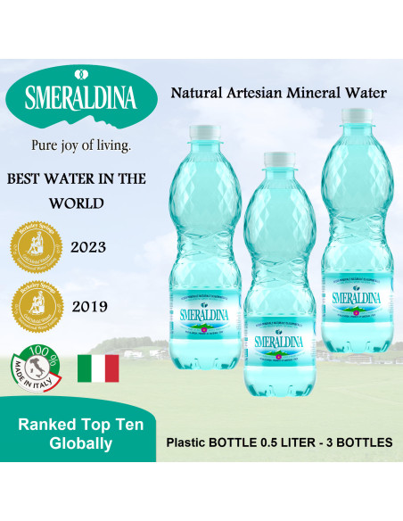 Smeraldina Natural Mineral Water from Italy PET 500 ml x 3 bottles