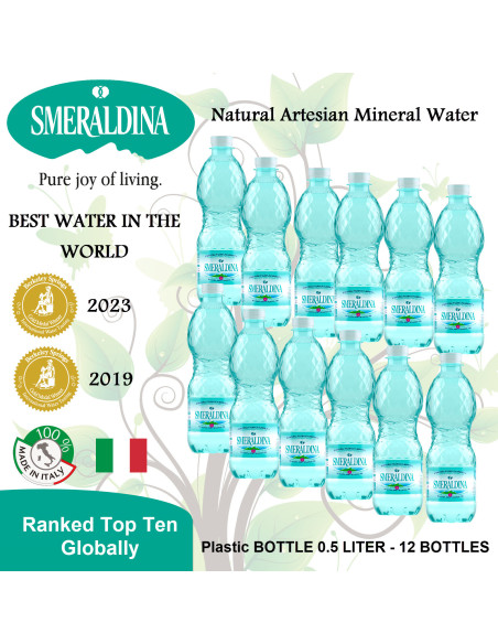 Smeraldina Natural Mineral Water from Italy PET 500 ml x 12 bottles
