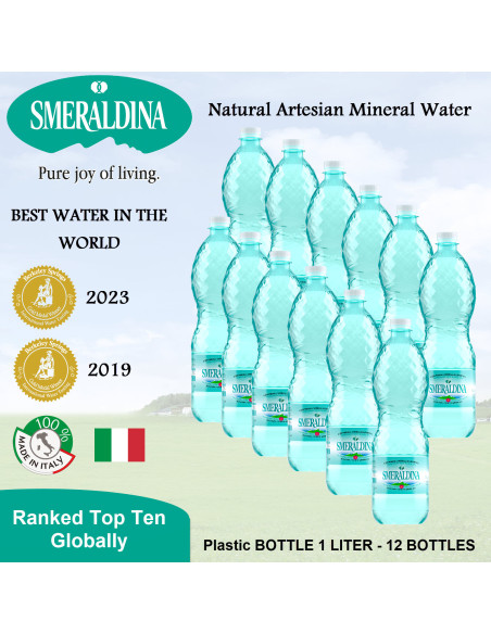 Smeraldina น้ำแร่ธรรมชาติ  Italy PET 1000 ml x 12 ขวด น้ำที่ดีที่สุด