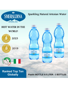 Smeraldina Natural Mineral Water Sparkling Italy PET 500 x 3 bottles