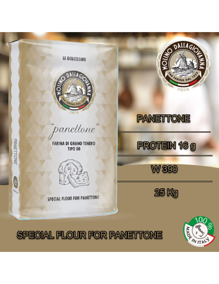 แป้งปาเน็ตโตเน่  Molino Dallagiovanna Panettone flour 25 KG