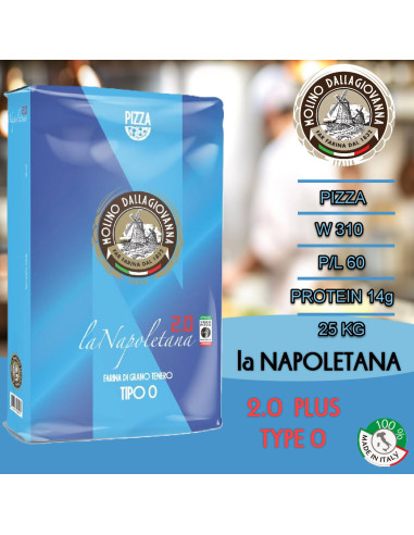 แป้งพิซซ่า Molino Dallagiovanna La Napoletana 2.0 PLUS Tipo "0" pizza