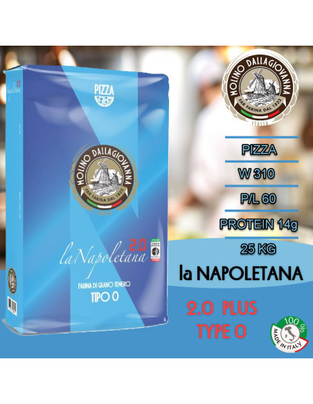 แป้งพิซซ่า Molino Dallagiovanna La Napoletana 2.0 PLUS Tipo "0" pizza