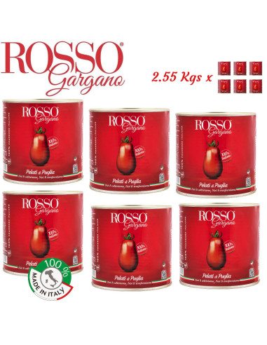 มะเขือเทศปอกเปลือก ROSSO GARGANO Pelati ขนาด 2.55 กก.x6 100% จากอิตาลี